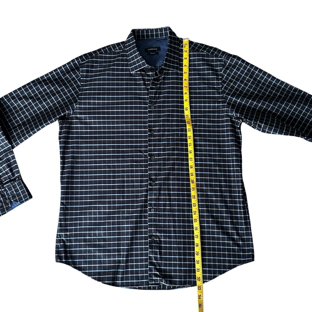 Bugatchi Black/Blue/Gray Checkered Button Down Sh… - image 8
